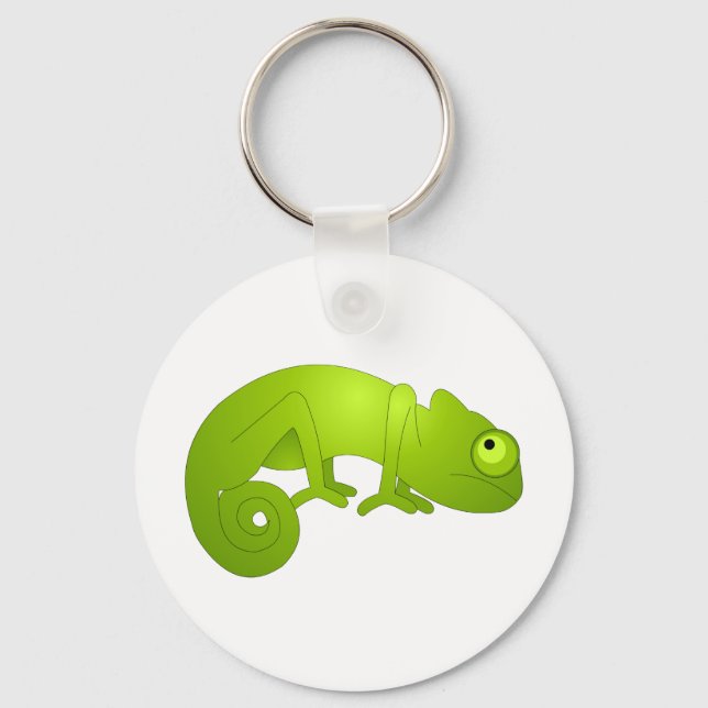 Cute Chameleon - Green Keychain (Front)