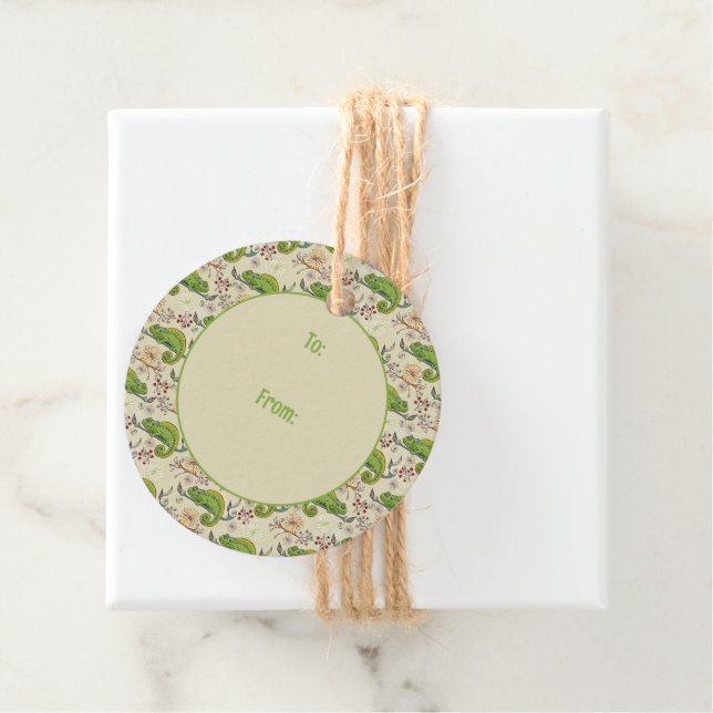 Cute Chameleon Lizard Favour Tags (In Situ)