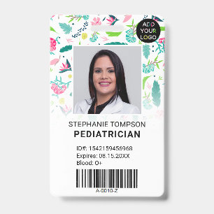 Cute chameleons pediatrician photo logo code badge