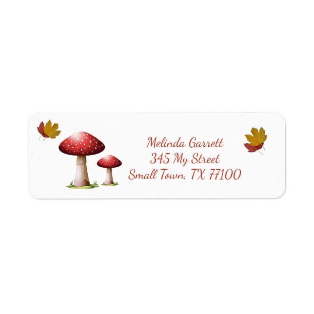 Cute Champignons Automne Thanksgiving Adresse pers (Devant)
