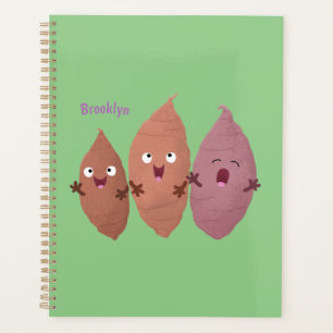 Cute chantant des patates douces caricaturales lég