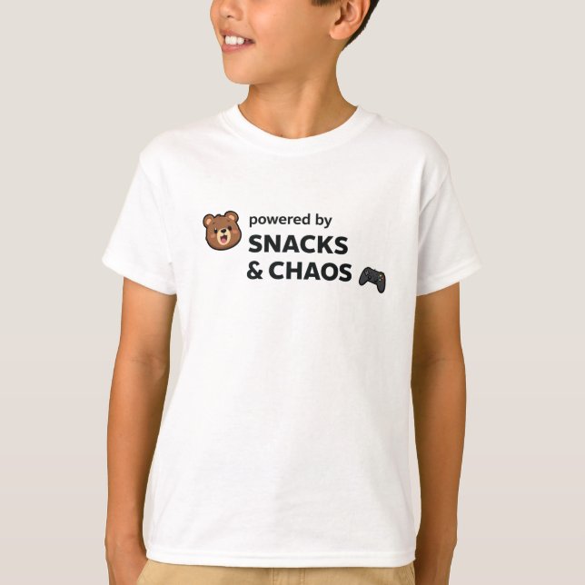Cute Chaos Graphic Tee – Cartoon Bear Back Print  (Front)