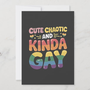 Cute Chaotic and Kinda Gay LGBTQ Pride Month Holiday Card