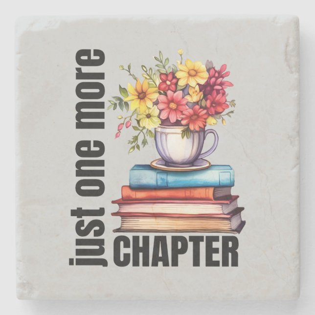 Cute chapter book lovers word art  stone coaster (Front)