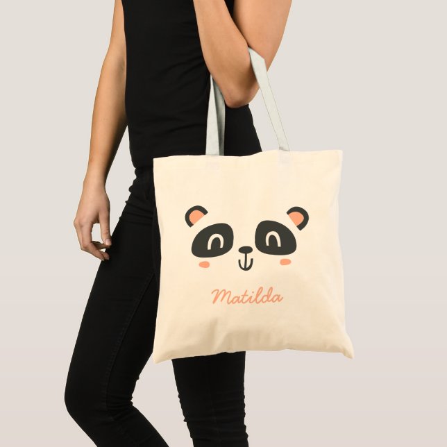 Cute character panda children's birthday gift tote bag (Front (Product))