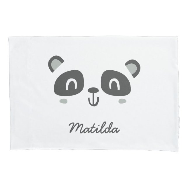 Cute character panda children's  pillowcase (Front-Left)
