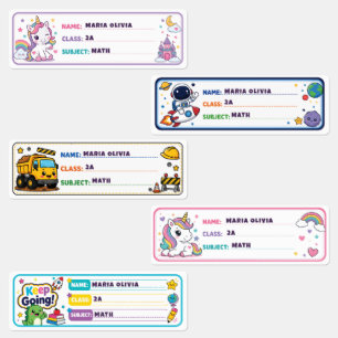 Cute Characters Personalized School Name