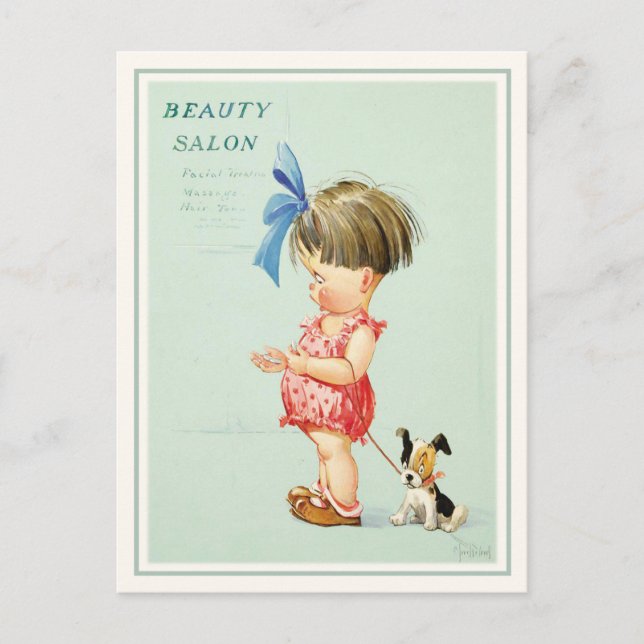 Cute Charles Twelvetrees Postcard Illustration (Front)