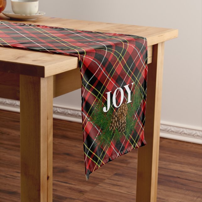 Cute Charming Happy Holidays Joy Cabin Home Decor Medium Table Runner (In Situ)