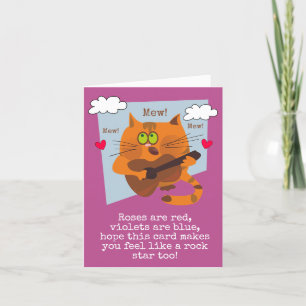 Cute Chat Avec Guitare Musique Enseignant Merci