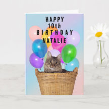 Cute Chat, changer d'âge et de nom, Carte d'annive