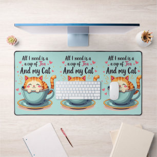 Cute Chat en Teacup Kawaii Art Cosy