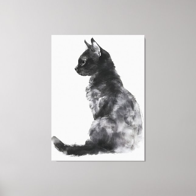 Cute Chat Maison Décor Toile Art Mur Art (Recto)