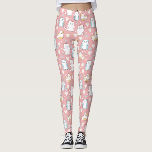 Cute Chat Motif Leggings (Devant)