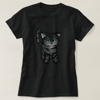 Cute Chat Noir Avec T-shirt Aux Yeux Bleus