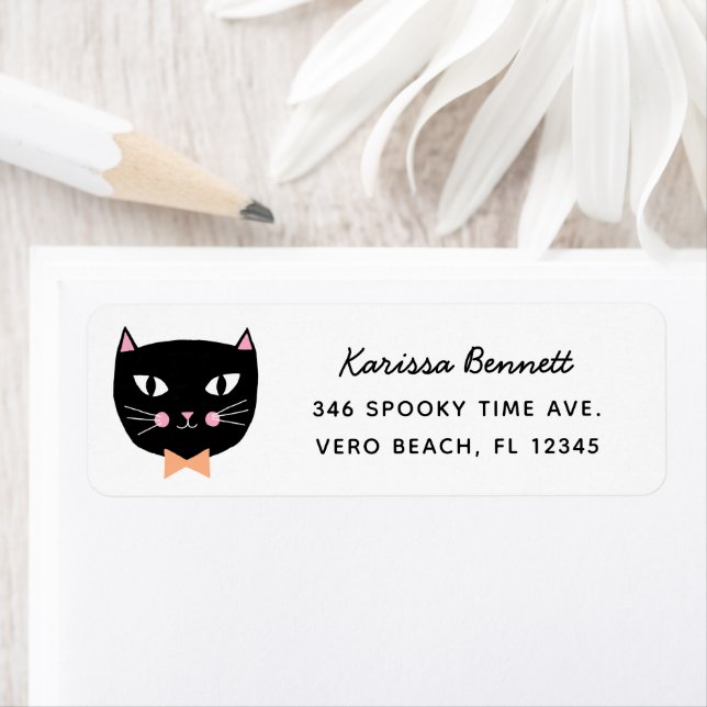 Cute Chat Noir Halloween Anniversaire Adresse de r (En situation)