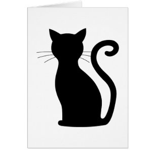 Cute Chat Noir Silhouette Fun Noir et Blanc