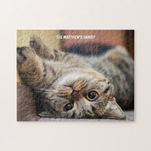 Cute chat personnalisées puzzle de scie