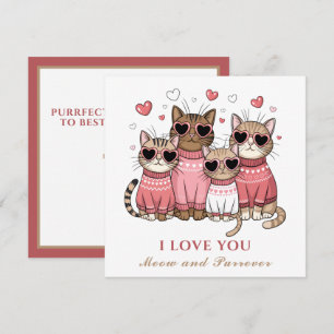 Cute Chat Saint Valentin Carte Chat Maman Rose