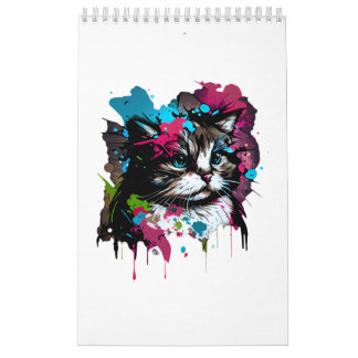 Cute chat sur le calendrier