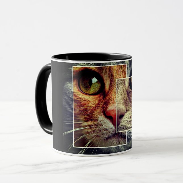 Cute Chat Visage Collage Mug (Devant gauche)