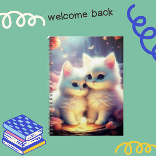 Cute chaton chaton papillons légers Carnet spiral