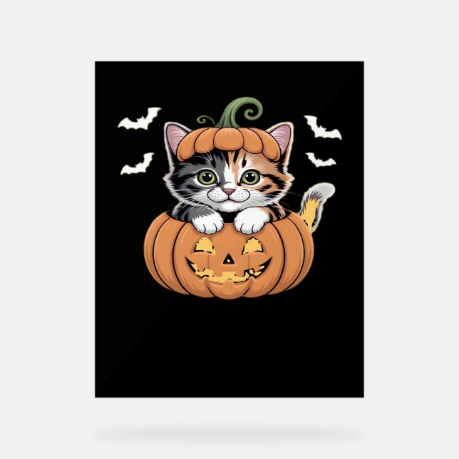 Cute chaton Halloween dans un T-shirt classique Ci (Recto)