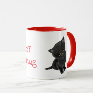 Cute chaton noir personnalisé mug