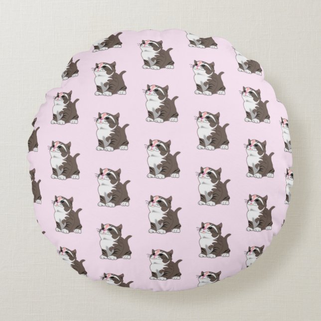 Cute chats Coussin rond (Devant)