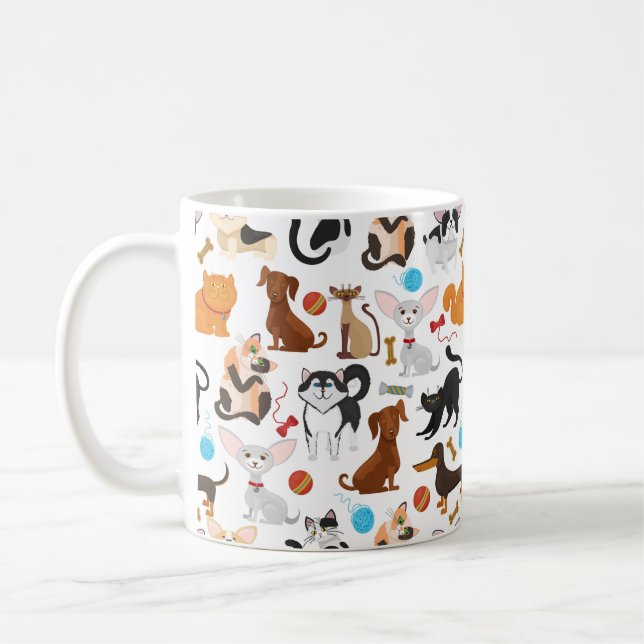 Cute Chats et Chiens Mug (Gauche)