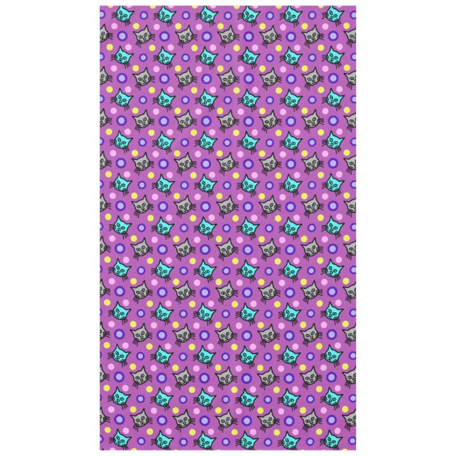 Cute Chats Motif en Violet Grande nappe (Devant)