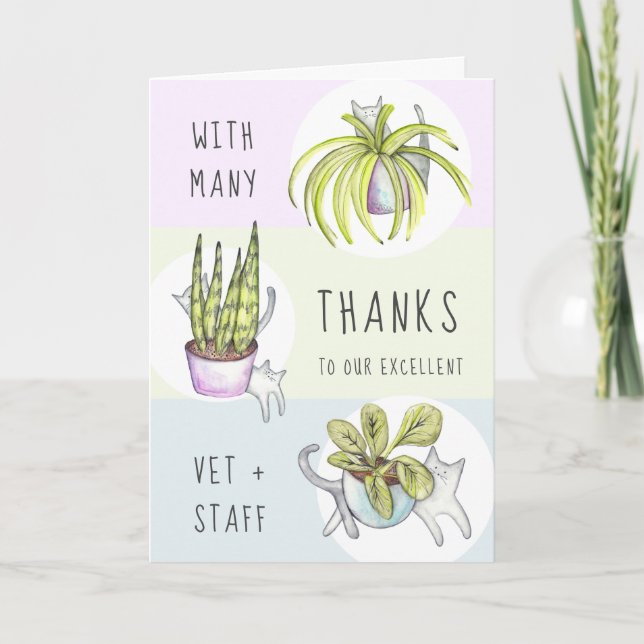 Cute chats Vet Carte de remerciements (Devant)