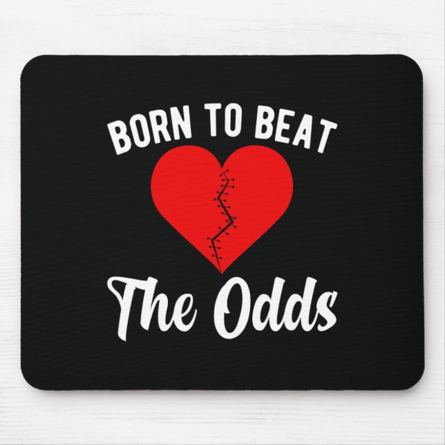Cute Chd Warrior Congenital Heart Disease Awarenes Mouse Pad (Front)