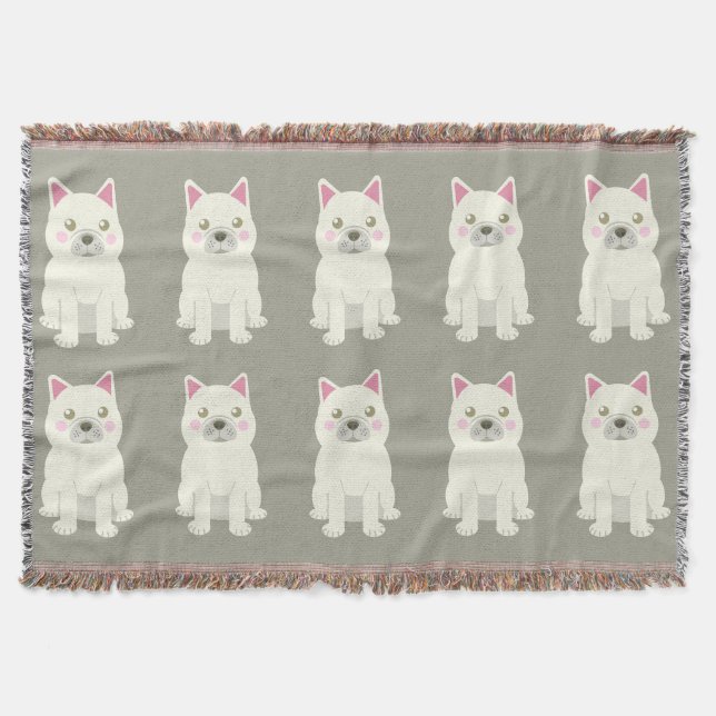 Cute Cheeks French Bulldog Throw Blanket (Front)