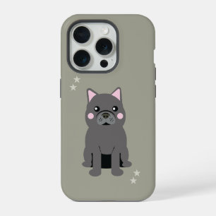 Cute Cheeks Gray French Bulldog iPhone 15 Pro Case