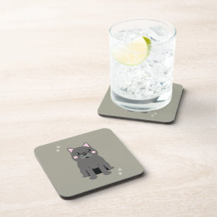 Cute Cheeks Grey French Bulldog Coaster
