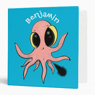 Cute, cheeky baby octopus cartoon binder