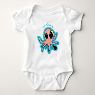 Cute, cheeky baby octopus cartoon bodysuit