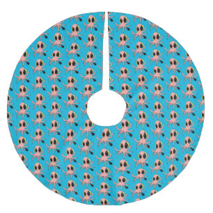 Cute, cheeky baby octopus cartoon brushed polyester tree skirt