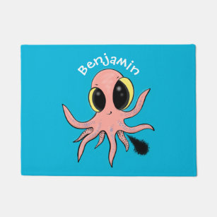 Cute, cheeky baby octopus cartoon doormat