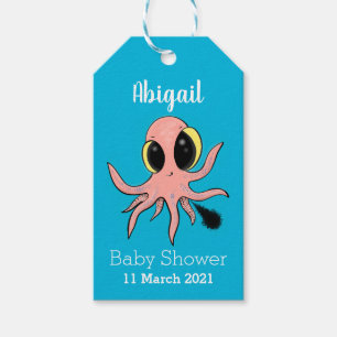 Cute, cheeky baby octopus cartoon  gift tags