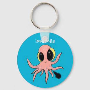Cute, cheeky baby octopus cartoon keychain