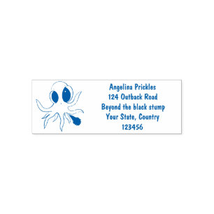 Cute, cheeky baby octopus cartoon self-inking stamp