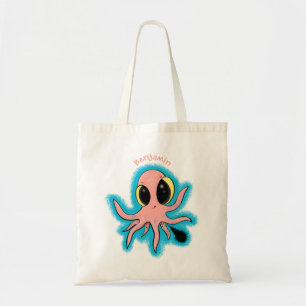 Cute, cheeky baby octopus cartoon tote bag