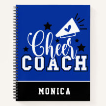 Cute Cheer Coach Personalized Blue and Black