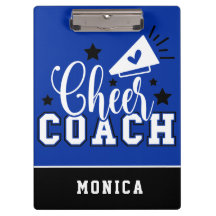 Cute Cheer Coach Personalized Royal Blue and Black