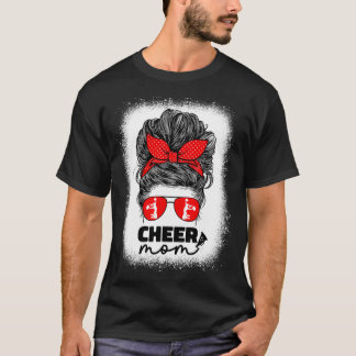 Cute Cheer Mom For Women Cheerleader Mom Red Messy T-Shirt