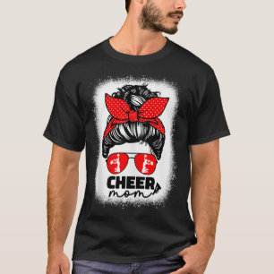 Cute Cheer Mom For Women Cheerleader Mom Red Messy T-Shirt