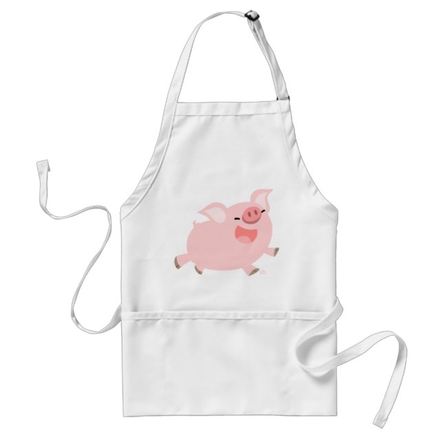 Cute Cheerful Cartoon Pig Apron (Front)
