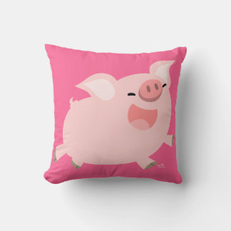 Cute Cheerful Cartoon Pig Pillow